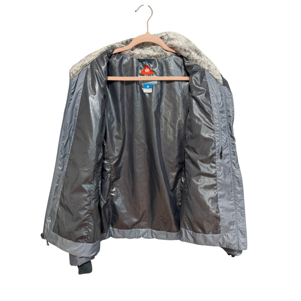 Columbia Omni-Heat Silver Gray Quilted Puffer Coat Size Large - Picture 5 of 8